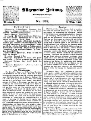 Allgemeine Zeitung Mittwoch 29. November 1843