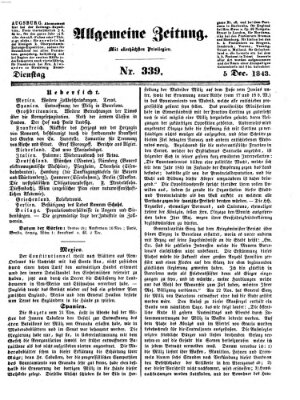 Allgemeine Zeitung Dienstag 5. Dezember 1843