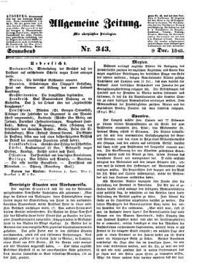 Allgemeine Zeitung Samstag 9. Dezember 1843