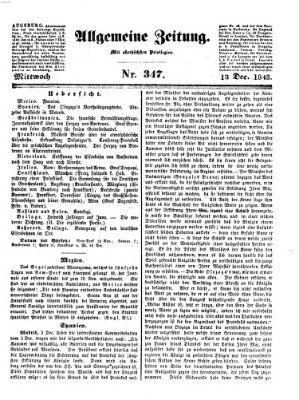 Allgemeine Zeitung Mittwoch 13. Dezember 1843