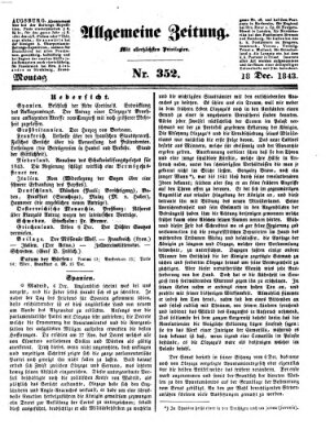 Allgemeine Zeitung Montag 18. Dezember 1843