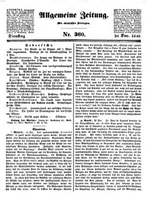 Allgemeine Zeitung Dienstag 26. Dezember 1843