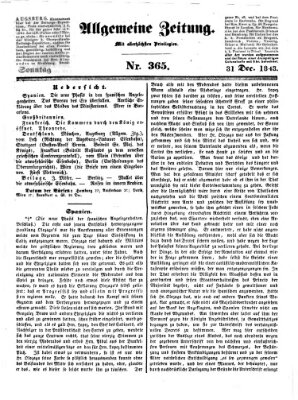 Allgemeine Zeitung Sonntag 31. Dezember 1843