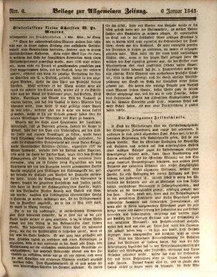 Allgemeine Zeitung. Beilage zur Allgemeinen Zeitung (Allgemeine Zeitung) Freitag 6. Januar 1843