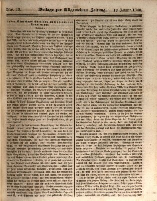 Allgemeine Zeitung. Beilage zur Allgemeinen Zeitung (Allgemeine Zeitung) Mittwoch 18. Januar 1843