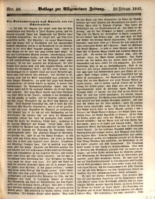 Allgemeine Zeitung. Beilage zur Allgemeinen Zeitung (Allgemeine Zeitung) Dienstag 28. Februar 1843