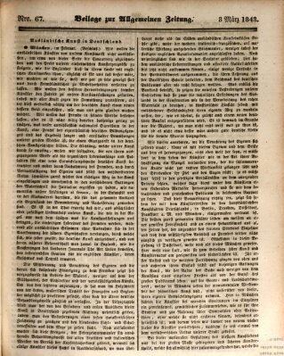 Allgemeine Zeitung. Beilage zur Allgemeinen Zeitung (Allgemeine Zeitung) Mittwoch 8. März 1843