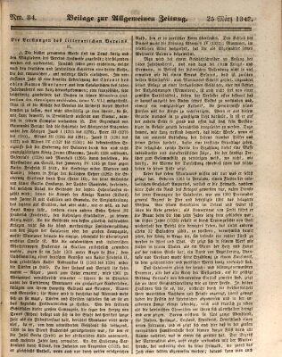 Allgemeine Zeitung. Beilage zur Allgemeinen Zeitung (Allgemeine Zeitung) Samstag 25. März 1843