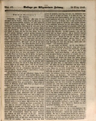 Allgemeine Zeitung. Beilage zur Allgemeinen Zeitung (Allgemeine Zeitung) Dienstag 28. März 1843