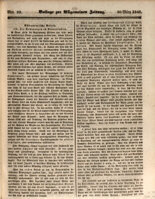 Allgemeine Zeitung. Beilage zur Allgemeinen Zeitung (Allgemeine Zeitung) Donnerstag 30. März 1843