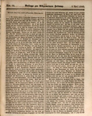 Allgemeine Zeitung. Beilage zur Allgemeinen Zeitung (Allgemeine Zeitung) Mittwoch 5. April 1843