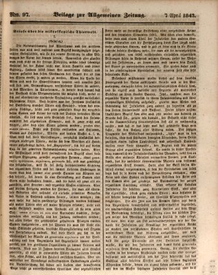 Allgemeine Zeitung. Beilage zur Allgemeinen Zeitung (Allgemeine Zeitung) Freitag 7. April 1843