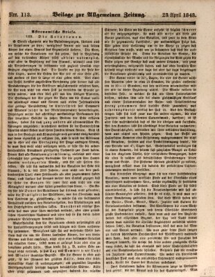 Allgemeine Zeitung. Beilage zur Allgemeinen Zeitung (Allgemeine Zeitung) Sonntag 23. April 1843