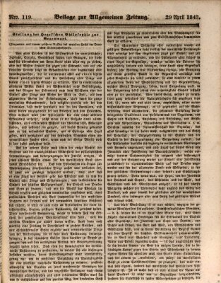 Allgemeine Zeitung. Beilage zur Allgemeinen Zeitung (Allgemeine Zeitung) Samstag 29. April 1843