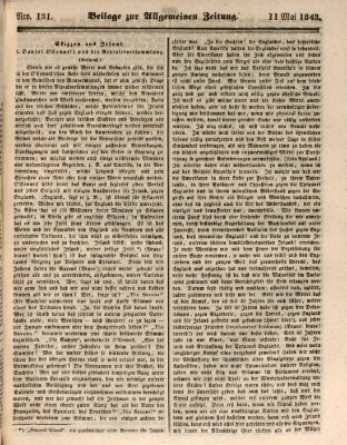 Allgemeine Zeitung. Beilage zur Allgemeinen Zeitung (Allgemeine Zeitung) Donnerstag 11. Mai 1843