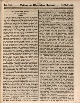 Allgemeine Zeitung. Beilage zur Allgemeinen Zeitung (Allgemeine Zeitung) Freitag 19. Mai 1843