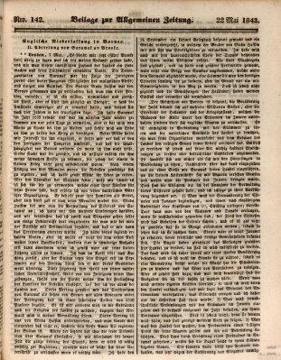 Allgemeine Zeitung. Beilage zur Allgemeinen Zeitung (Allgemeine Zeitung) Montag 22. Mai 1843