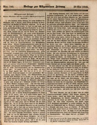 Allgemeine Zeitung. Beilage zur Allgemeinen Zeitung (Allgemeine Zeitung) Dienstag 23. Mai 1843