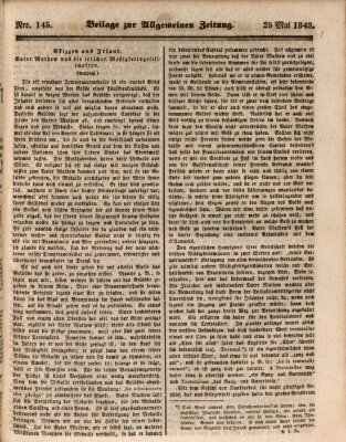 Allgemeine Zeitung. Beilage zur Allgemeinen Zeitung (Allgemeine Zeitung) Donnerstag 25. Mai 1843