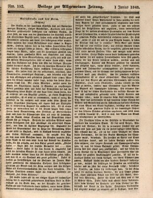 Allgemeine Zeitung. Beilage zur Allgemeinen Zeitung (Allgemeine Zeitung) Donnerstag 1. Juni 1843