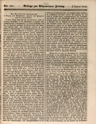 Allgemeine Zeitung. Beilage zur Allgemeinen Zeitung (Allgemeine Zeitung) Freitag 2. Juni 1843