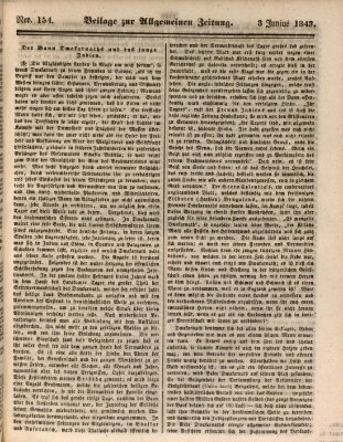 Allgemeine Zeitung. Beilage zur Allgemeinen Zeitung (Allgemeine Zeitung) Samstag 3. Juni 1843