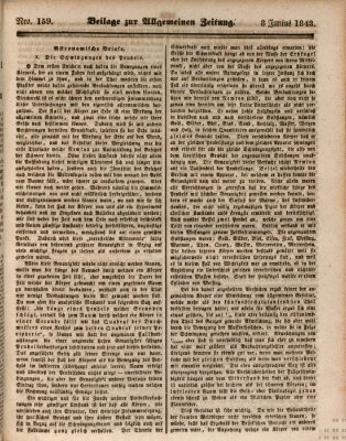 Allgemeine Zeitung. Beilage zur Allgemeinen Zeitung (Allgemeine Zeitung) Donnerstag 8. Juni 1843