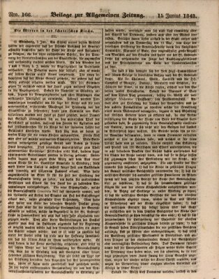 Allgemeine Zeitung. Beilage zur Allgemeinen Zeitung (Allgemeine Zeitung) Donnerstag 15. Juni 1843