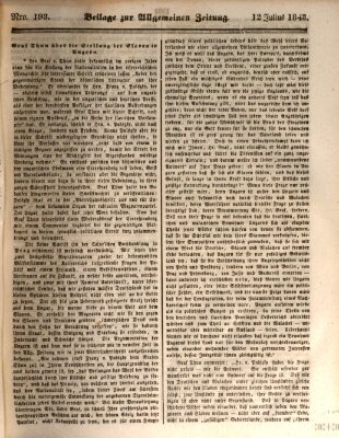 Allgemeine Zeitung. Beilage zur Allgemeinen Zeitung (Allgemeine Zeitung) Mittwoch 12. Juli 1843