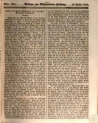 Allgemeine Zeitung. Beilage zur Allgemeinen Zeitung (Allgemeine Zeitung) Sonntag 23. Juli 1843