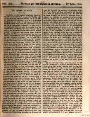 Allgemeine Zeitung. Beilage zur Allgemeinen Zeitung (Allgemeine Zeitung) Donnerstag 27. Juli 1843