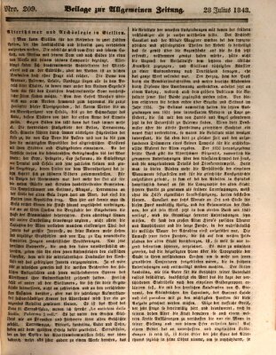 Allgemeine Zeitung. Beilage zur Allgemeinen Zeitung (Allgemeine Zeitung) Freitag 28. Juli 1843