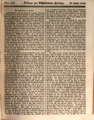 Allgemeine Zeitung. Beilage zur Allgemeinen Zeitung (Allgemeine Zeitung) Samstag 29. Juli 1843