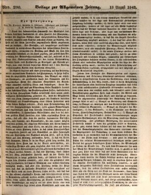 Allgemeine Zeitung. Beilage zur Allgemeinen Zeitung (Allgemeine Zeitung) Freitag 18. August 1843