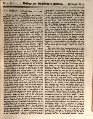 Allgemeine Zeitung. Beilage zur Allgemeinen Zeitung (Allgemeine Zeitung) Samstag 26. August 1843