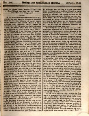 Allgemeine Zeitung. Beilage zur Allgemeinen Zeitung (Allgemeine Zeitung) Mittwoch 6. September 1843