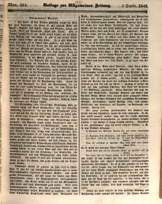 Allgemeine Zeitung. Beilage zur Allgemeinen Zeitung (Allgemeine Zeitung) Freitag 8. September 1843