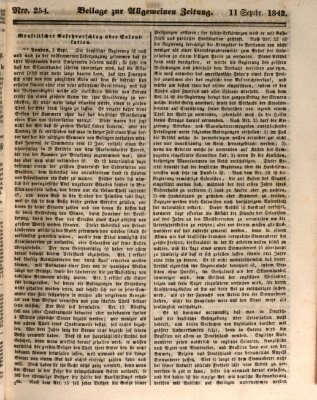 Allgemeine Zeitung. Beilage zur Allgemeinen Zeitung (Allgemeine Zeitung) Montag 11. September 1843