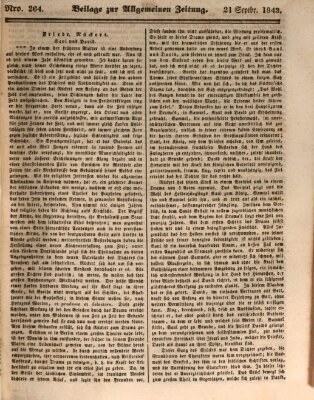 Allgemeine Zeitung. Beilage zur Allgemeinen Zeitung (Allgemeine Zeitung) Donnerstag 21. September 1843