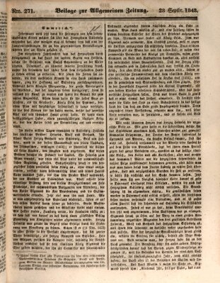 Allgemeine Zeitung. Beilage zur Allgemeinen Zeitung (Allgemeine Zeitung) Donnerstag 28. September 1843