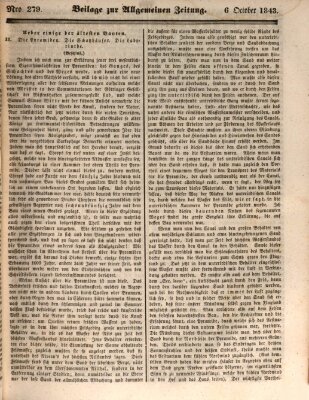 Allgemeine Zeitung. Beilage zur Allgemeinen Zeitung (Allgemeine Zeitung) Freitag 6. Oktober 1843