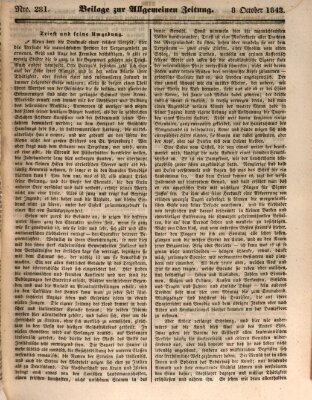 Allgemeine Zeitung. Beilage zur Allgemeinen Zeitung (Allgemeine Zeitung) Sonntag 8. Oktober 1843