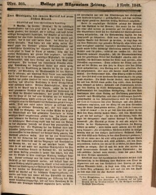 Allgemeine Zeitung. Beilage zur Allgemeinen Zeitung (Allgemeine Zeitung) Mittwoch 1. November 1843