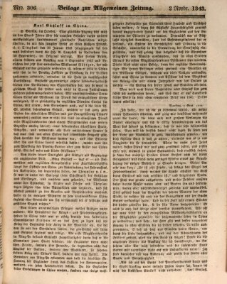 Allgemeine Zeitung. Beilage zur Allgemeinen Zeitung (Allgemeine Zeitung) Donnerstag 2. November 1843