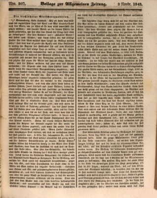 Allgemeine Zeitung. Beilage zur Allgemeinen Zeitung (Allgemeine Zeitung) Freitag 3. November 1843