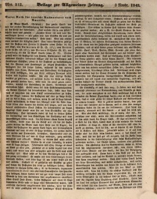 Allgemeine Zeitung. Beilage zur Allgemeinen Zeitung (Allgemeine Zeitung) Mittwoch 8. November 1843