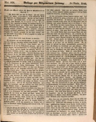 Allgemeine Zeitung. Beilage zur Allgemeinen Zeitung (Allgemeine Zeitung) Freitag 24. November 1843