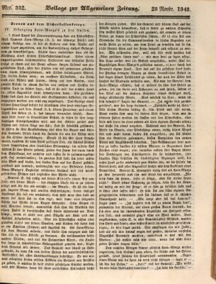 Allgemeine Zeitung. Beilage zur Allgemeinen Zeitung (Allgemeine Zeitung) Samstag 18. November 1843