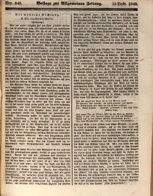 Allgemeine Zeitung. Beilage zur Allgemeinen Zeitung (Allgemeine Zeitung) Freitag 15. Dezember 1843