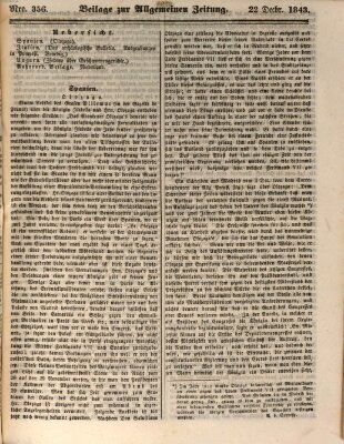 Allgemeine Zeitung. Beilage zur Allgemeinen Zeitung (Allgemeine Zeitung) Freitag 22. Dezember 1843